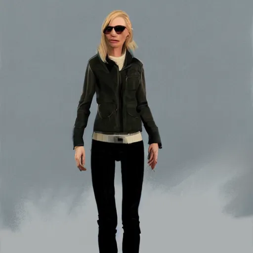 Prompt: concept art of cate blanchett in grand theft auto V, gaming, detailed, 4k
