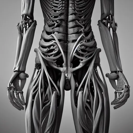 Image similar to a concept of a detailed and intricate design of a full body of human anatomy, 3 d design, great finesse organic hyper detailed, hyperrealistic, ultra detailed, 4 k, octane render, unreal engine