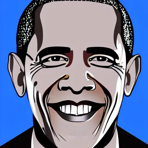 Image similar to barack obama as a cyborg portrait, digital art