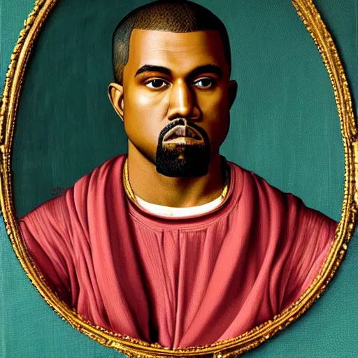 Image similar to A Renaissance portrait painting of Kanye West