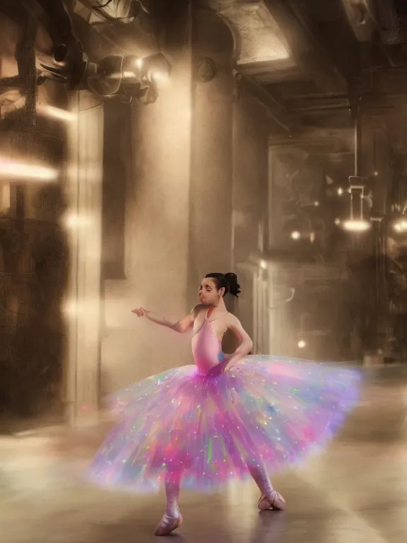 Prompt: art of prime Steven Segal wearing a tutu and ballet shoes, 8k ultra realistic , lens flare, atmosphere, glow, detailed,intricate, full of colour, cinematic lighting, trending on artstation, 4k, hyperrealistic, focused, extreme details,unreal engine 5, cinematic, masterpiece