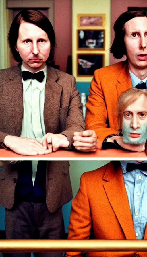 Image similar to the two complementary forces that make up all aspects and phenomena of life, by Wes Anderson,