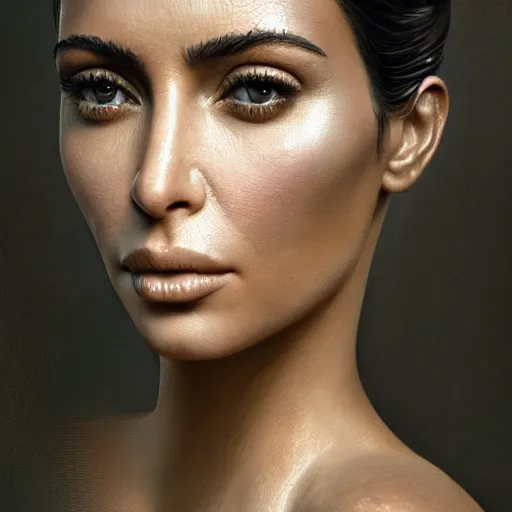 Prompt: hyperrealistic mixed media image of Kim kardashian, stunning 3d render inspired art by István Sándorfi and Greg Rutkowski, perfect facial symmetry, realistic, highly detailed attributes and atmosphere, dim volumetric cinematic lighting, 8k octane extremely hyper-detailed render, post-processing, masterpiece