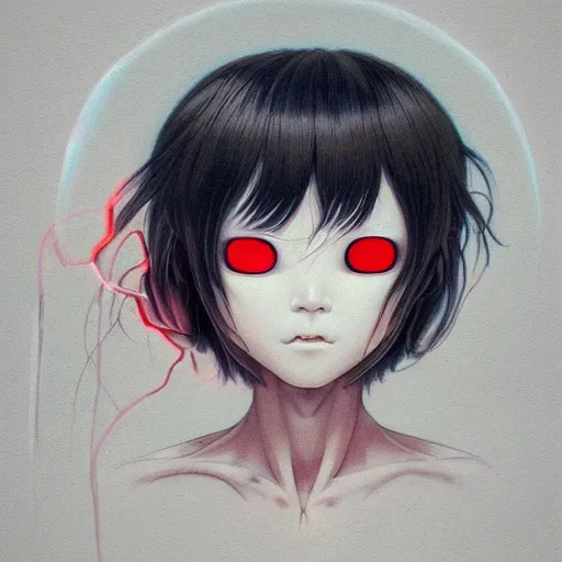 Image similar to prompt : yokai portrait soft light painted by james jean and katsuhiro otomo and erik jones, inspired by evangeleon anime, smooth face feature, intricate oil painting, high detail illustration, sharp high detail, manga and anime 1 9 9 9