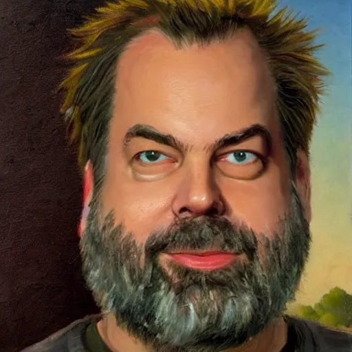 Prompt: dan harmon, classic painting