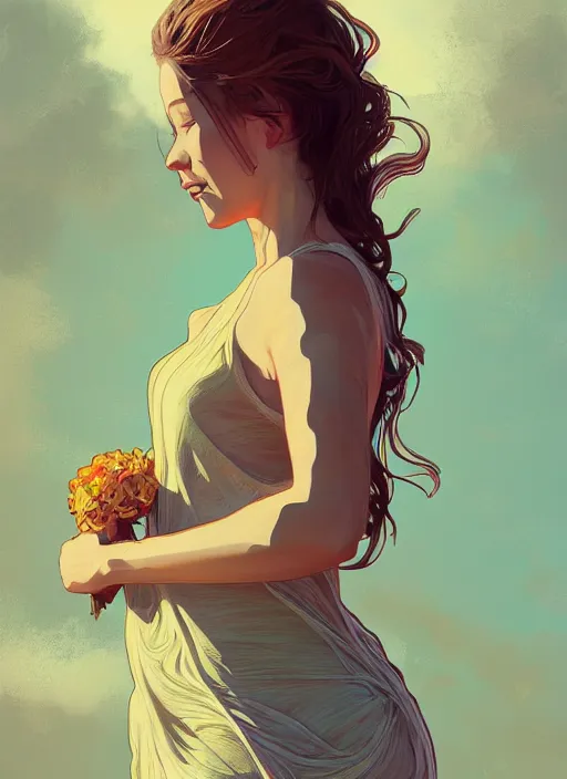 Prompt: lesley horby detailed clothing, half body shot, arms down, path traced, highly detailed, high quality, digital painting, alena aenami, lilia alvarado, shinji aramaki, karol bak, alphonse mucha, tom bagshaw