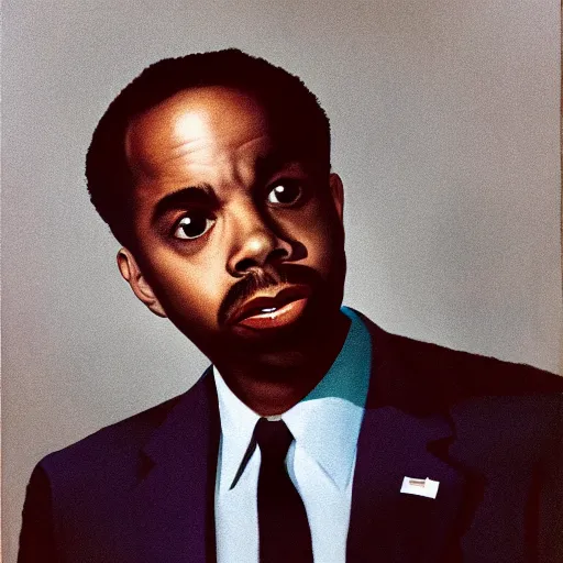 Image similar to Official Portrait of the United States President, 1962. Earl Sweatshirt Photography taken by Bo Bartlett