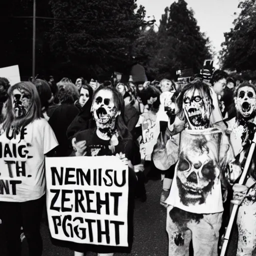 Image similar to zombie protest for zombie rights zombie rights zombie rights 3 5 mm