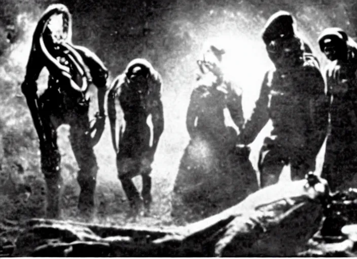 Prompt: scene from the 1 9 1 2 science fiction film et the extra - terrestrial