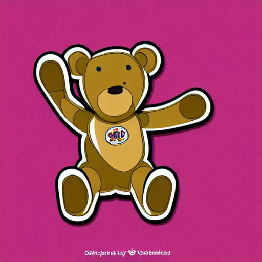 Image similar to Skater teddy bear, sticker, highly detailed, colorful, illustration, drama, smooth and clean vector curves, no jagged lines, vector art, smooth