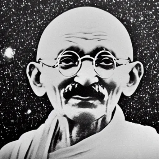 Prompt: Mahatma Gandhi in space nirvana