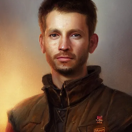 Image similar to portrait of a belgian man ( 3 5 ) from belgium in 2 0 2 1, an oil painting by ross tran and thomas kincade