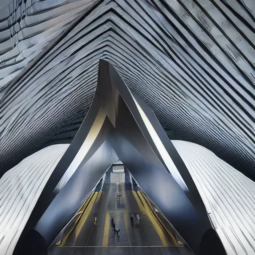 Image similar to a shiny and solemn memorial by zaha hadid