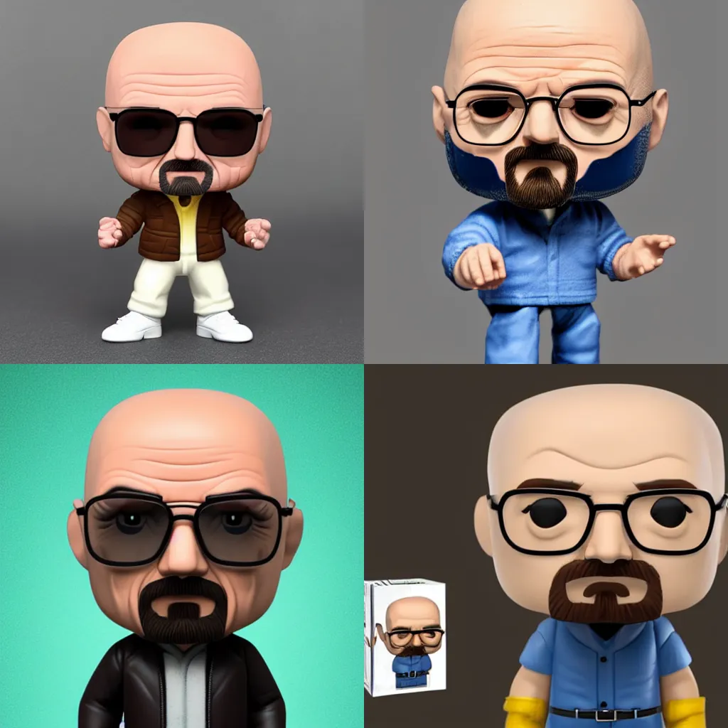 Prompt: Walter White As A Funko Pop, Photorealistic, 4K