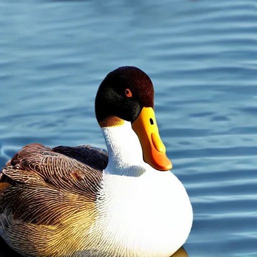 Image similar to An ultra realistic photo of a giant duck, award winning, 8k, ultra detailed
