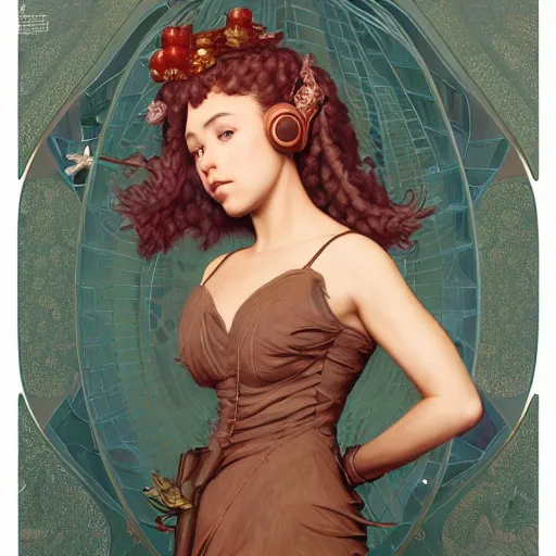 Image similar to Doja Cat, highly detailed, digital painting, artstation, concept art, smooth, sharp focus, illustration, ArtStation, art by artgerm and greg rutkowski and alphonse mucha and J. C. Leyendecker and Edmund Blair Leighton and Katsuhiro Otomo and Geof Darrow and Phil hale and Ashley wood and Ilya repin and Charlie Bowater