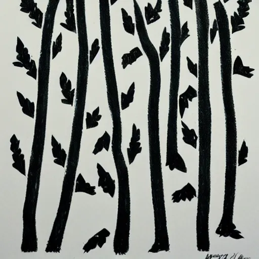 Image similar to trees in a style of van high
