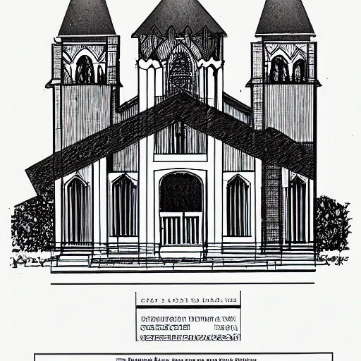 Prompt: plan drawing of church inspired by nature