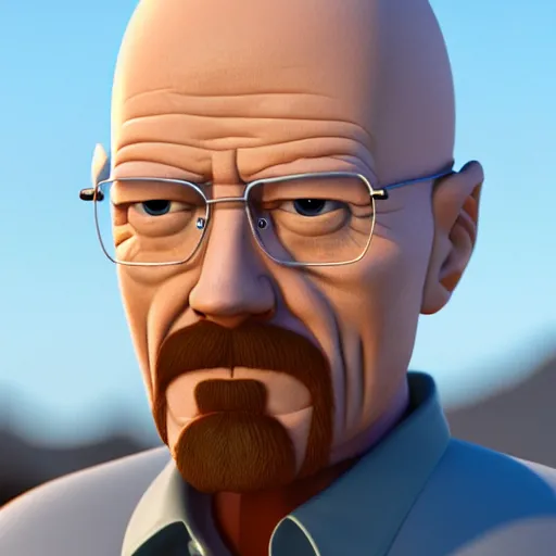 Image similar to walter white, pixar, disney, 3 d render, 4 k, hd, high detail