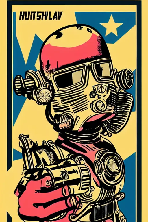 Image similar to fallout 7 6 retro futurist illustration art by butcher billy, sticker, colorful, illustration, highly detailed, simple, smooth and clean vector curves, no jagged lines, vector art, smooth andy warhol style