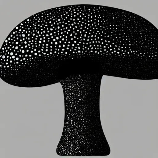 Prompt: flat black vector silhouette of a mushroom, pure white background, 4 k resolution