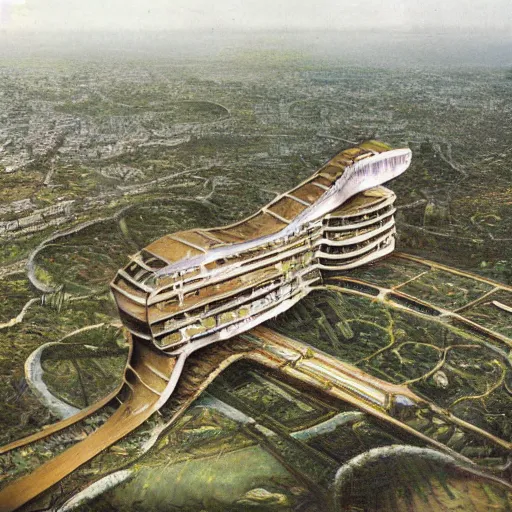 Prompt: a beautiful aerial rendering of the continent of africa by giorgetto giugiaro, overgrown, futuristic, arcology