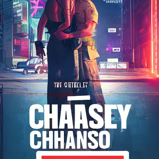 Image similar to book cover of a novel featuring sgt chase meeting the love of his life in jail, cyberpunk setting, 4 k resolution