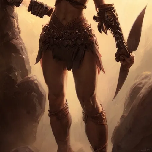 full body portrait of a beautiful female warrior by