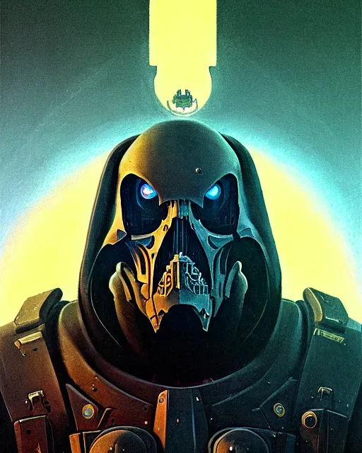 Prompt: reaper from overwatch, character portrait, portrait, close up, concept art, intricate details, highly detailed, vintage sci - fi poster, retro future, in the style of chris foss, rodger dean, moebius, michael whelan, and gustave dore