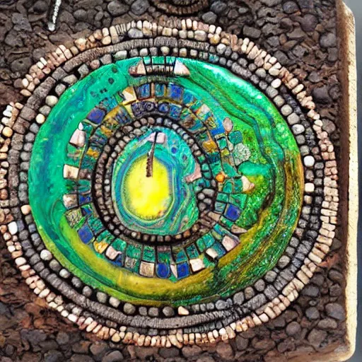 Image similar to gemstone forest, tribal art