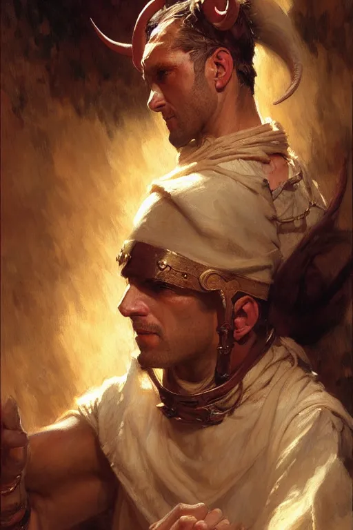 Image similar to tiefling, highly detailed painting by gaston bussiere, craig mullins, j. c. leyendecker 8 k