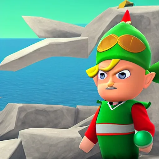 Prompt: Donald Trump as Tingle from The Legend of Zelda The Wind Waker