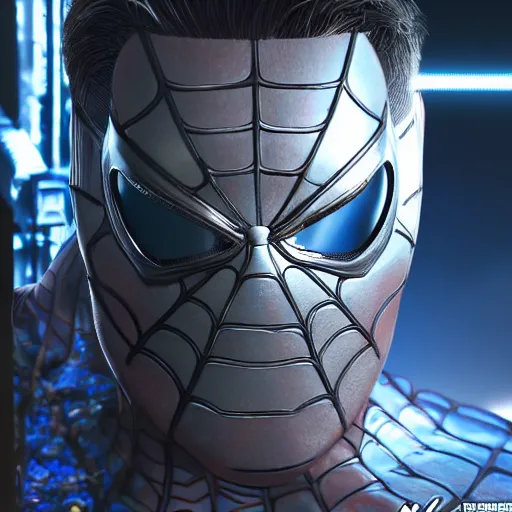 Prompt: Spiderman as terminator,muscle extremely detailed, fantastic details full face, mouth, trending on artstation, pixiv, cgsociety, hyperdetailed Unreal Engine, optimization 4k 8k ultra HD, WLOP