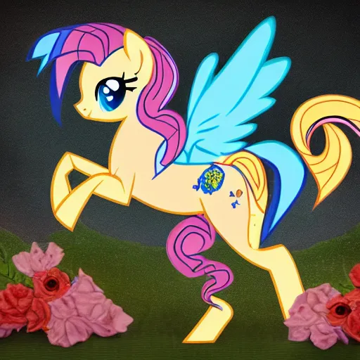 Image similar to ancient greek art style my little pony