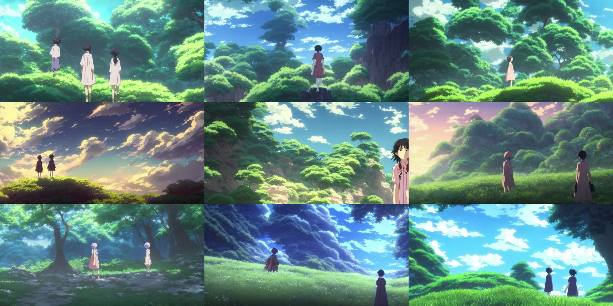 prompthunt: a beautiful screenshot from the mystical and nostalgic anime by  Hayao Miyazaki and Makoto Shinkai called My Grandfather, in the anime film  Kimi no na wa, trending on pixiv