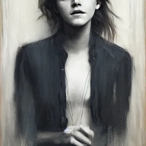 Image similar to emma watson by Retna by Richard Schmid by Jeremy Lipking by moebius by atey ghailan