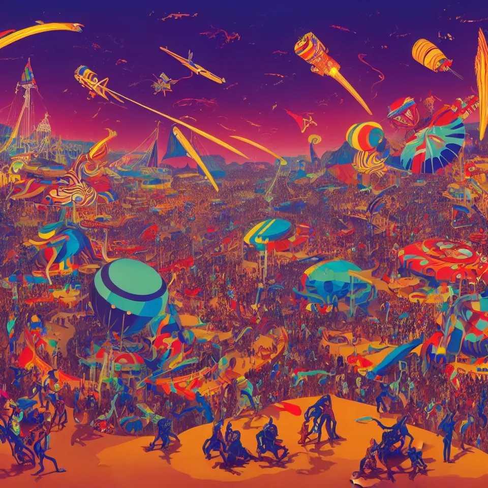 Image similar to trinidad and tobago carnival by paolo eleuteri serpieri and tomer hanuka and chesley bonestell and daniel merriam and tomokazu matsuyama, unreal engine, high resolution render, featured on artstation, octane, 8 k, highly intricate details, vivid colors, vector illustration