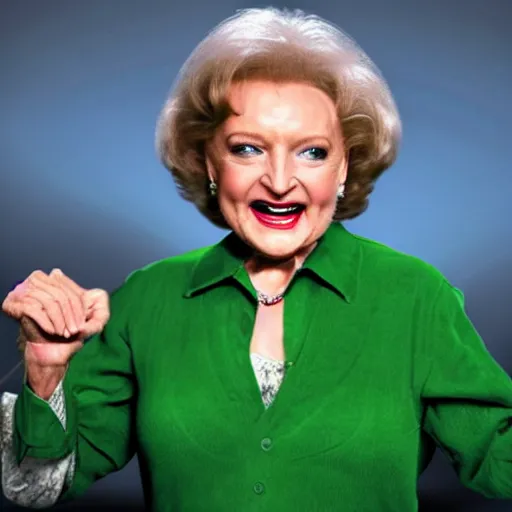 Image similar to betty white as the incredible hulk