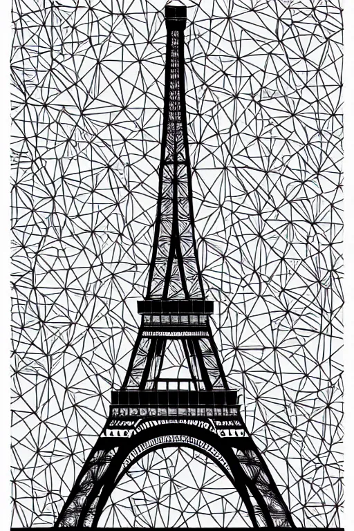 Image similar to minimalist boho style art of the eiffel tower, illustration, vector art