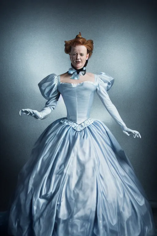Prompt: Walter White as Cinderella, promo shoot, studio lighting