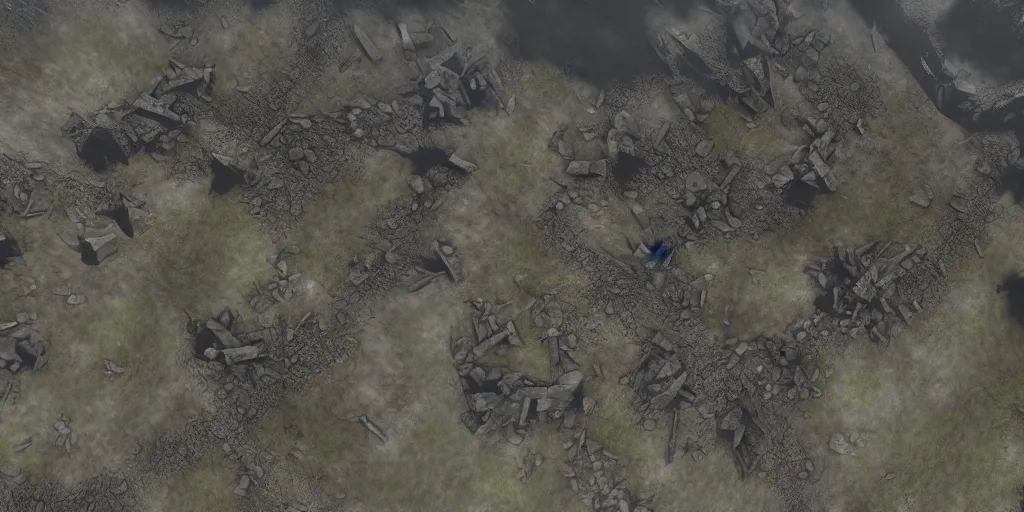 Image similar to grimdark aerial map of the trenches, unreal engine, 8 k, ultra realistic, ultra detail