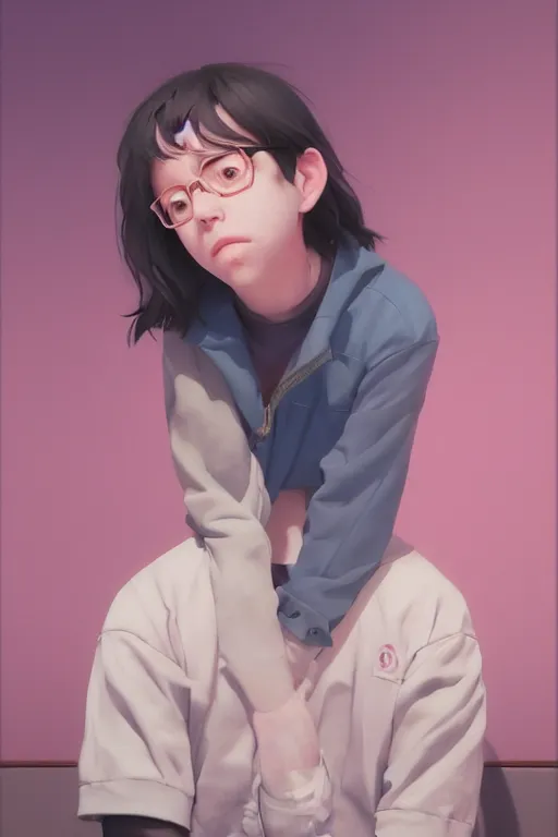 Image similar to a portrait of a young todd solondz, lonely and sad, vivid colors, soft lighting, atmospheric, cinematic, moody, in the style of ilya kuvshinov and range murata, krenz cushart, oil on canvas, 8 k