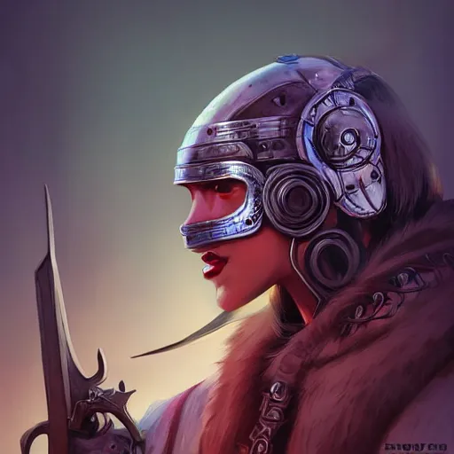 Image similar to cyberpunk viking helmet mask warrior goddess robot ninja fantasy, art gta 5 cover, official fanart behance hd artstation by jesper ejsing, by rhads, makoto shinkai and lois van baarle, ilya kuvshinov, ossdraws