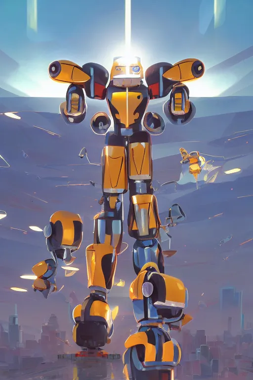 Image similar to metabots medabots medarotto medarot robot minimalist comics sharpen earth defense force tank, behance hd by jesper ejsing, by rhads, makoto shinkai and lois van baarle, ilya kuvshinov, rossdraws global illumination radiating a glowing aura ray tracing hdr