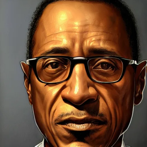 Image similar to Gustavo Fring, closeup character portrait art by Donato Giancola, Craig Mullins, digital art, trending on artstation