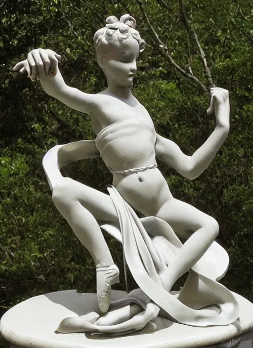 Image similar to the ballerina ribbon statue by michelangelo