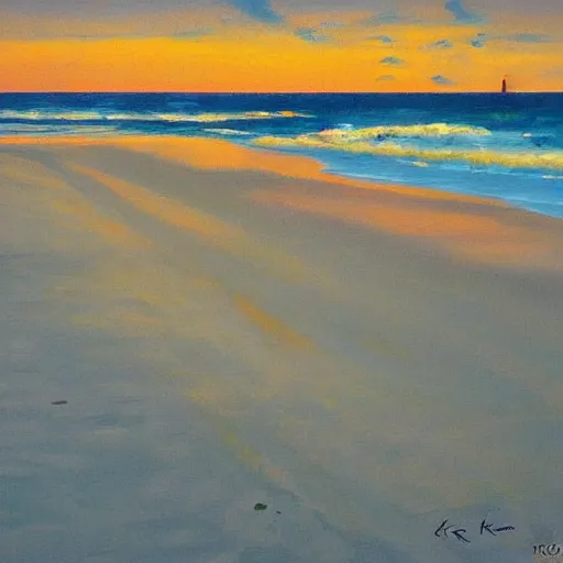 Image similar to beautiful painting of sargent texas beach by olaf krans