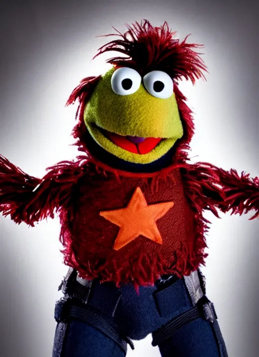Prompt: studio portrait still of muppet!!!!! bucky barnes the winter soldier!!!!!! as a muppet muppet as a muppet, 8 k, studio lighting, key light,