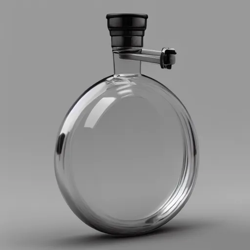 Image similar to transparent ancient boar flask with heart, raytracing, orthographic 3d rendering, octane render