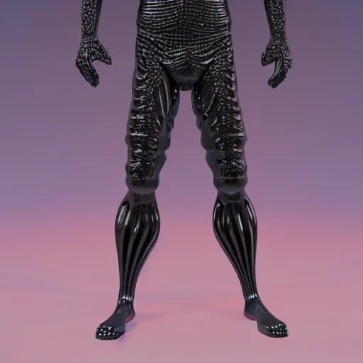 Prompt: full body 3D render of a man made of ferrofluid high resolution photorealistic fine detail sharp points and edges